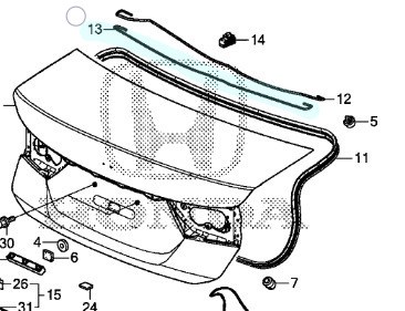 Vareta, mola tipo “bastão/torsão” do porta-malas do Honda City 4 Portas 1.5 16V Flex DX LX EX EXL 2015 a 2021 LADO: ESQUERDO
