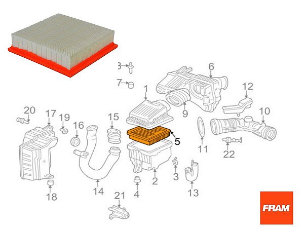 Filtro Ar  Civic 1.6 Modelo Ex 96 97 98 99 00 Ca7764