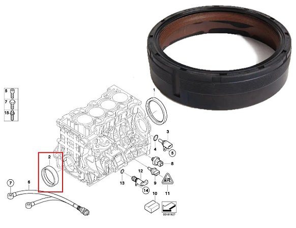 Retentor dianteiro virabrequim BM series E, X , Z 2003-2017 - 11117511395