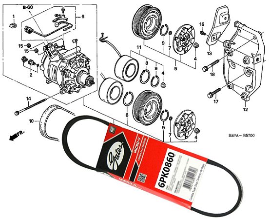 Correia Acessórios Micro-v Gates 4pk1010  Civic 1.7 16v