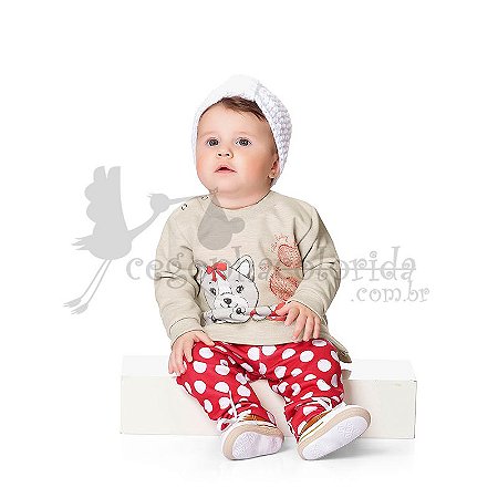 Conjunto Manga Longa Bebê Menina Best Friends Kiko Baby