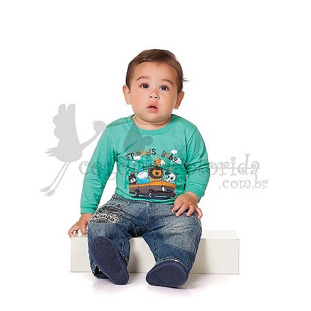 Camiseta Manga Longa Bebê Menino Friends Baby Kiko Baby