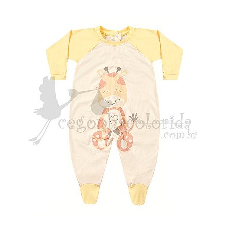 Macacão Manga Longa Bebê Menina Girafinha Kiko Baby