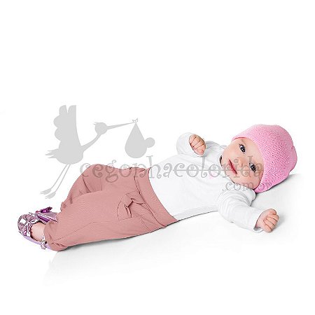 Calça Legging Bebê Menina em Molecotton Felpado Kiko Baby