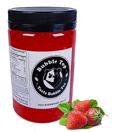 Bubble Tea Pears -Sabor MORANGO pote 1KG - Boba, Pobá , Chá de bolhas saborosas