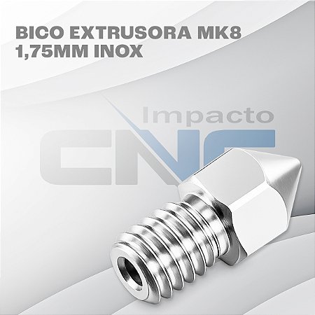Bico Extrusora MK8 1,75mm - Nozzle 0.5 mm - Inox