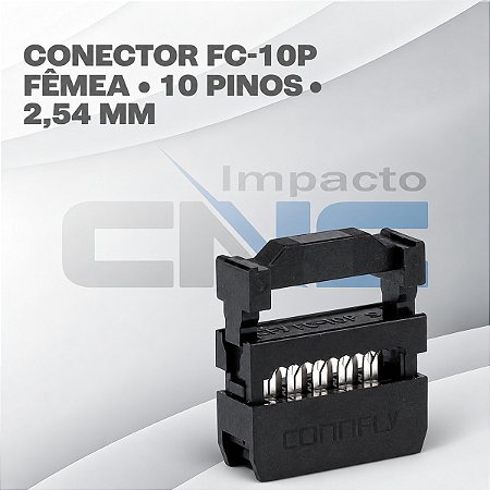 Conector Femea FC-10P 10 pinos - 2,54mm