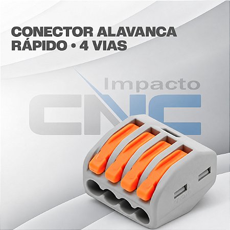 Conector Alavanca Rápido para cabo até 4mm - 4 vias