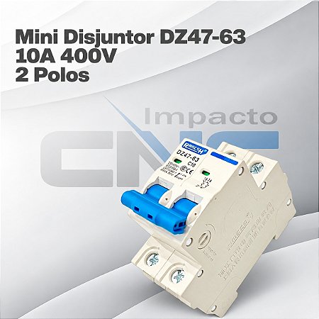 Mini Disjuntor DZ47-63 400v 10A - 2 polos