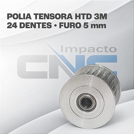 Polia Tensora HTD 3M 24 Dentes, Furo 5mm, P/ Correia 15mm