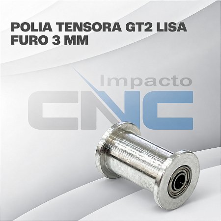 Polia Tensora GT2 lisa 13mm, Furo 3mm, P/ Correia 15mm