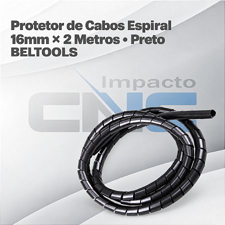Protetor de Cabos Espiral 16mm X 2m Preto BELTOOLS