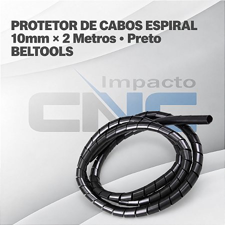 Protetor de Cabos Espiral 10mm X 2m Preto BELTOOLS