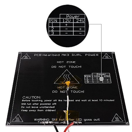 Mesa Aquecida de Alumínio Mk3 - Preta