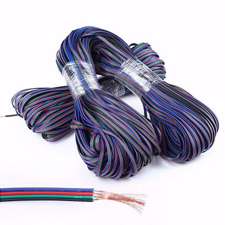 Cabo Flat 105G 300V Estanhado 4 Vias 22AWG (Pr/Vm/Vd/Az)