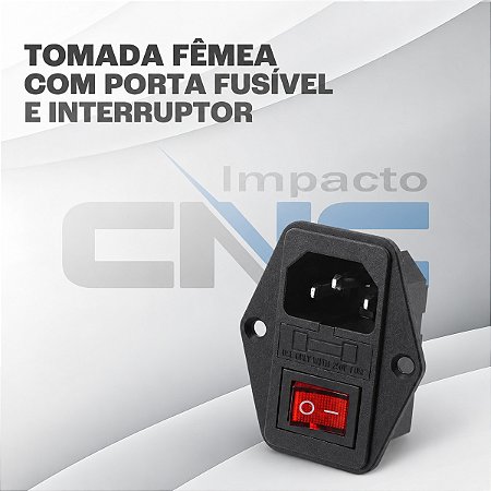 Tomada Fêmea Com Porta Fusível Interruptor