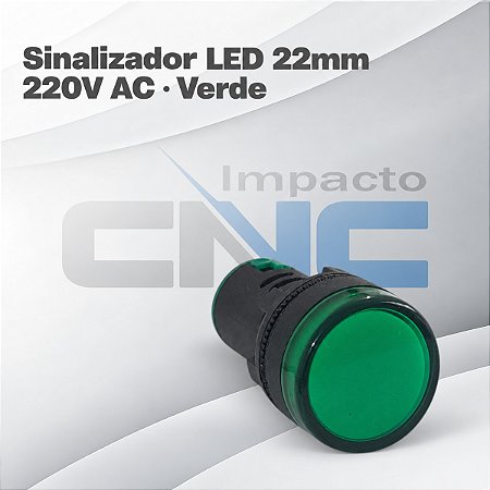 Sinalizador LED 22MM - AD16-22DS AC220 - Verde