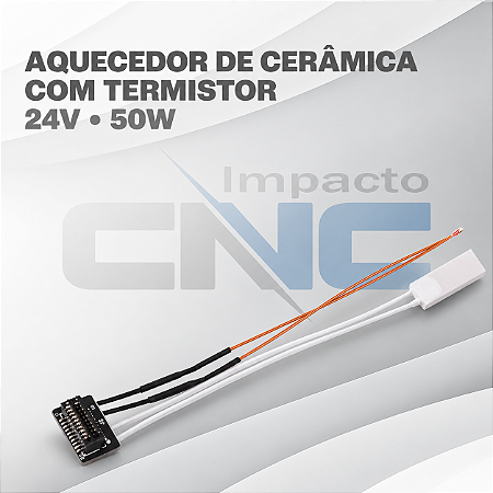 Aquecedor de Cerâmica com Termistor 24V - 50W