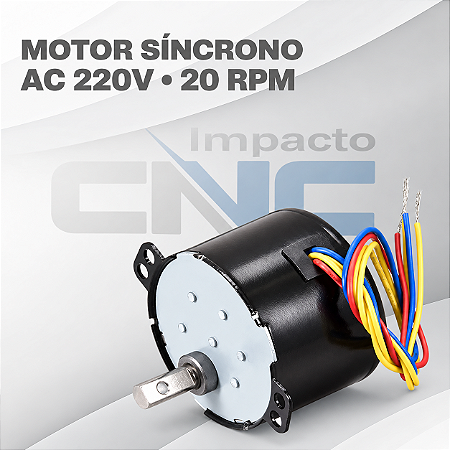 Motor Síncrono de Baixa Velocidade AC 220V 20RPM