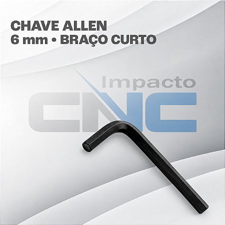Chave Allen Braço Curto 6mm - Aço Liga