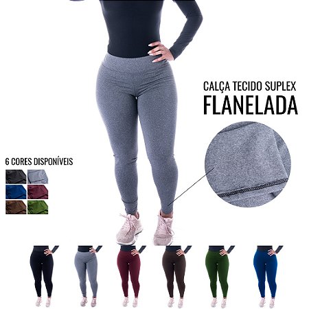Calça Legging Suplex Flanelada