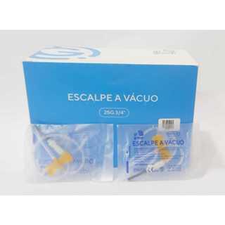 100 Escalpes Coleta De Sangue A Vácuo 25g Azul Gt Group