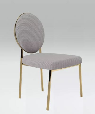 Cadeira Victoria Sem Braço. Estrutura em Aço Carbono Pintura Epoxi. Encosto e Assento em Tecido.