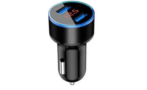 Carregador de celular automotivo 2 Porta Display Lcd 12-24v