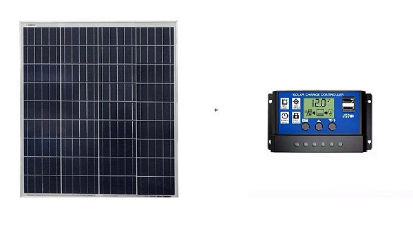 Kit Painel Solar 80w Policristalino Resun + Controlador 30a