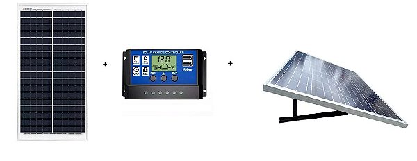 Kit Painel Solar 160w + Controlador 30a + Suporte P/ Lage