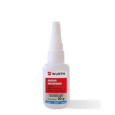 ADESIVO DE CIANOACRILATO PARA MATERIAL POROSO 20G - WURTH
