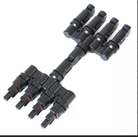CONECTOR MACHO E FÊMEA MC4 Y 4 VIAS