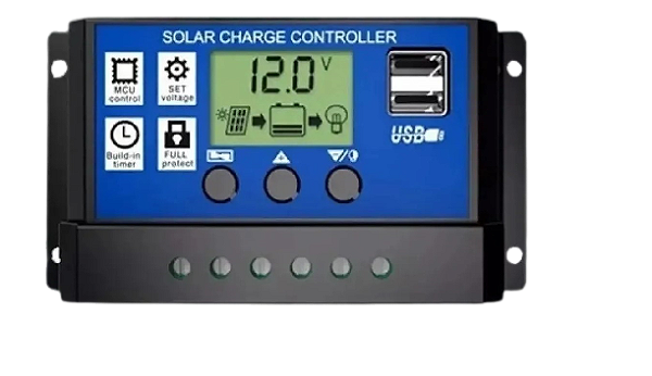 CONTROLADOR DE CARGA PAINEL SOLAR 30A USB 12/24V PWM