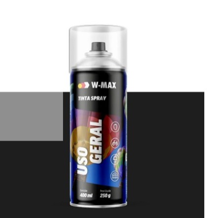 TINTA SPRAY USO GERAL PRETO BRILHANTE 400ML W-MAX