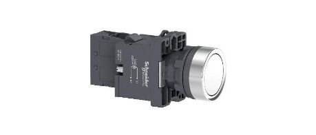 Botão 22MM Plástico Iluminado Led 220 VCA Branco 1NA