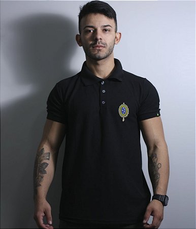 Camiseta Gola Polo Masculina Exército Brasileiro Bordada Team Six