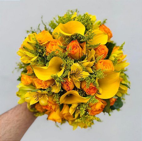 Buquê de Noiva Amarelo e Calas