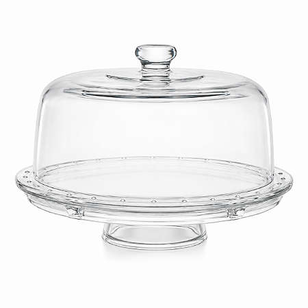 Prato Para Bolo Com Tampa Cake Dome Member's Mark Vidro Petisqueira Multiuso Transparente