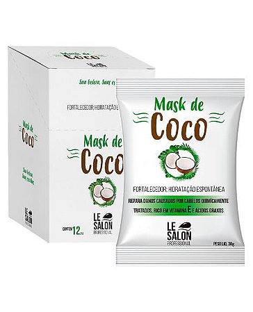 Máscara de Coco hidratação Profunda Le Salon - Kit 12 Sachês 30g