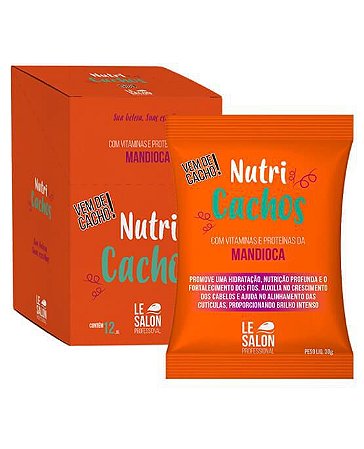 Máscara de Mandioca Nutri Cachos hidratação Profunda Le Salon - Kit 12 Sachês 30g