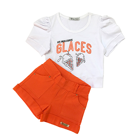 Conjunto Infantil Short e Blusa Algodão