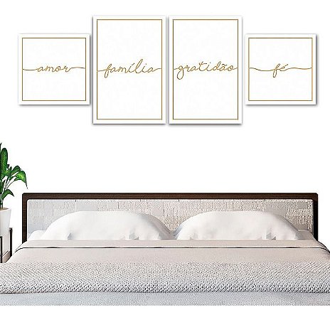 Kit 4 Quadros Decorativos  MDF Corte a Lazer