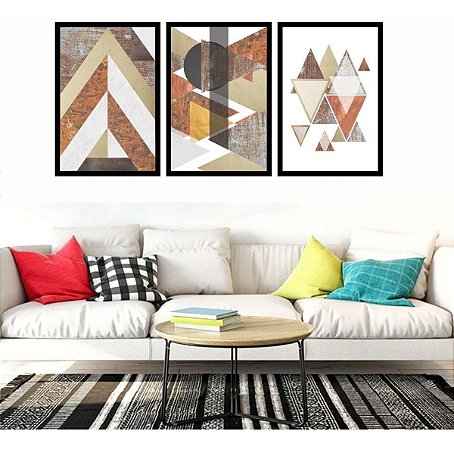 Quadro Mosaico Abstrato Moderno Chegada Quarto Sala