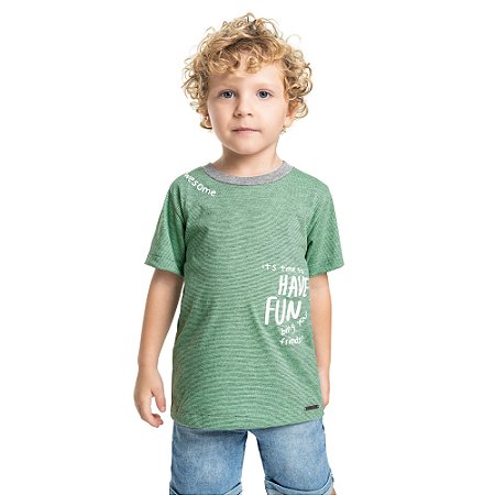 Camiseta Infantil Menino Have Fun Verde Claro
