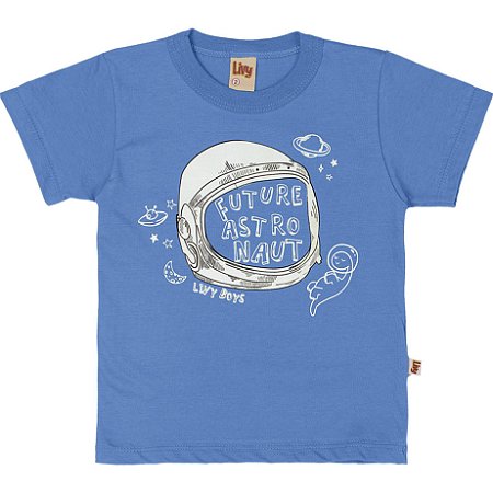 Camiseta Infantil Menino Astronauta Azul