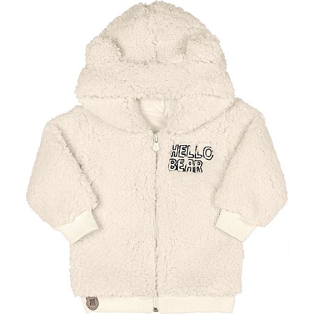 Casaco Jaqueta Inverno Unissex Bebê Pelúcia Bear Off White Time Kids - ♥︎  COZY BABY ♥︎