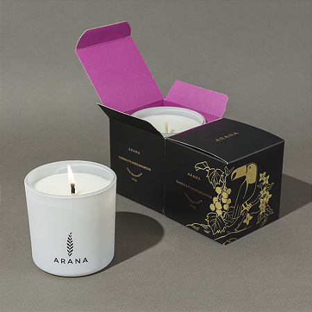 Vela Cassis e Flores Brancas 200g - Arana
