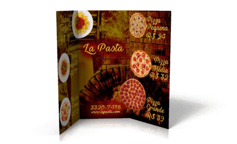 Cardápio em Papel - Cardápio em Papel Grande  100 unidades