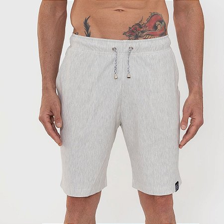 Bermuda Moletom C/ Bolso Chapado Cinza Mescla
