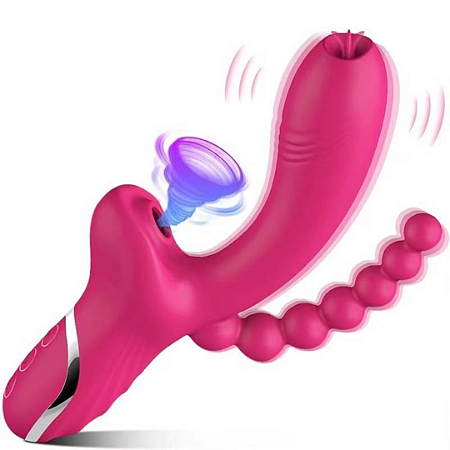 VIBRADOR COM SUCÇÃO E ESTIMULADOR ANAL